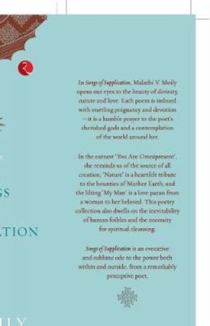 Book cover of: Songs of Supplication. By: Mālati Vi Moyili