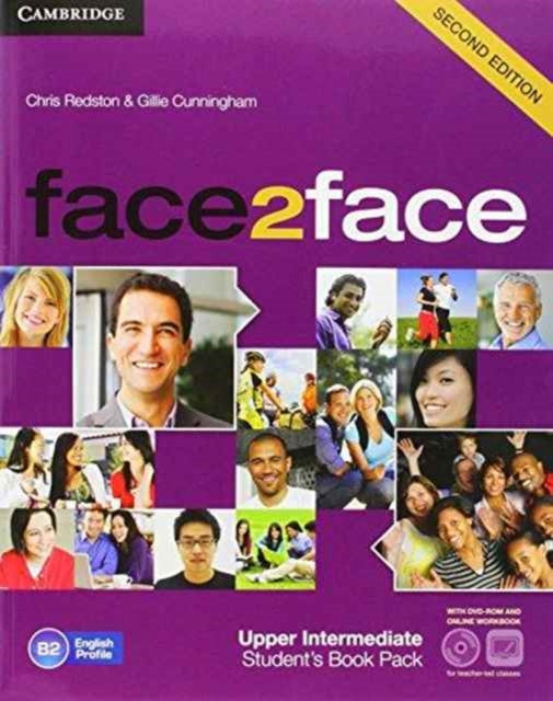Book cover of: face2face for Spanish Speakers Upper Intermediate Student's Pack (Student's Book with DVD-ROM, Spanish Speakers Handbook with Audio CD, Online Workbook). By: Chris Redston