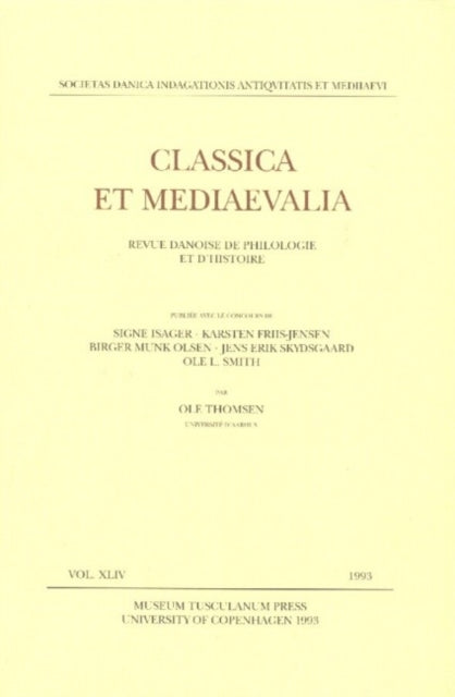 Book cover of: Classica et Mediaevalia. By: Signe Isager