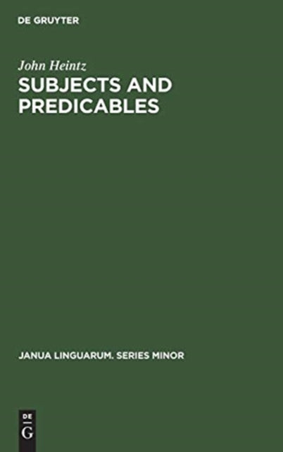 Book cover of: Subjects and Predicables. By: John Heintz