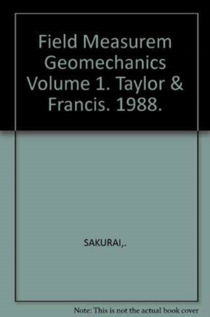 Book cover of: Field Measurem Geomechanics Volume 1