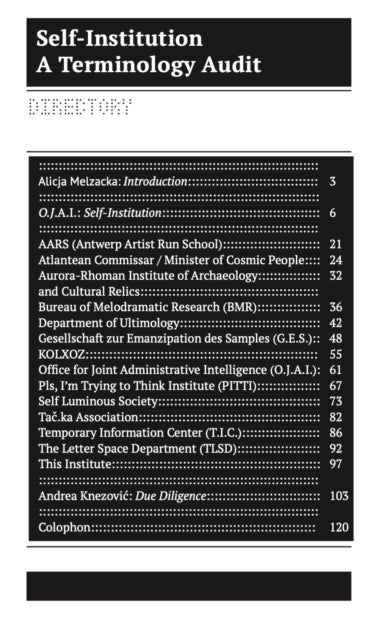 Self-Institutionalization Reader