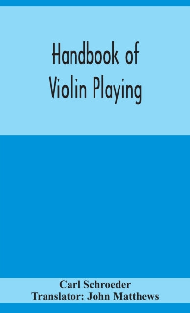 Book cover of: Handbook of violin playing