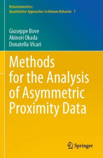 Book cover of: Methods for the Analysis of Asymmetric Proximity Data. By: Giuseppe Bove