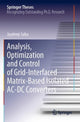 Book cover of: Analysis, Optimization and Control of Grid-Interfaced Matrix-Based Isolated AC-DC Converters. By: Jaydeep Saha