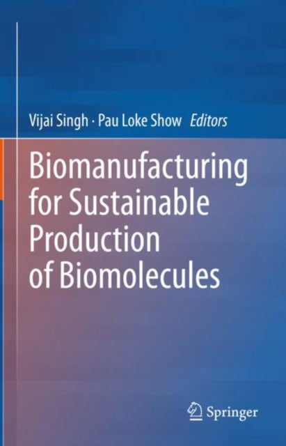 Book cover of: Biomanufacturing for Sustainable Production of Biomolecules. By: Vijai Singh