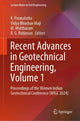 Book cover of: Recent Advances in Geotechnical Engineering, Volume 1. By: K. Premalatha