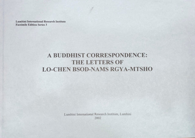 Book cover of: Buddhist Correspondence Lo-Chen Bsod-Nams Rgya-Mtsho