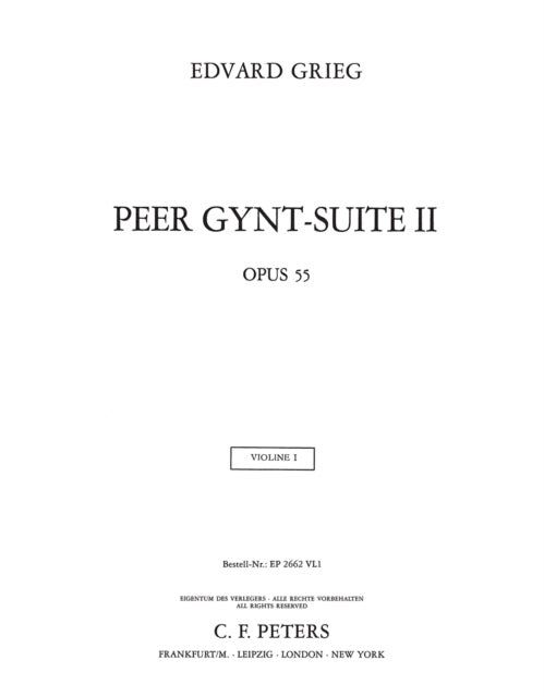 Book cover of: Peer Gynt Suite No.2 Op.55 (Violin 1 Part)