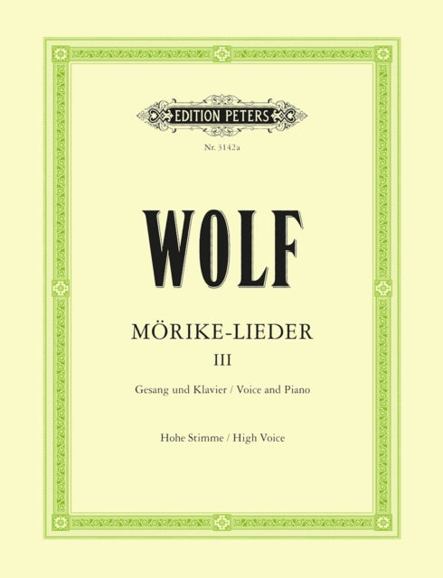 Book cover of: Morike-Lieder: 53 Songs Vol.3