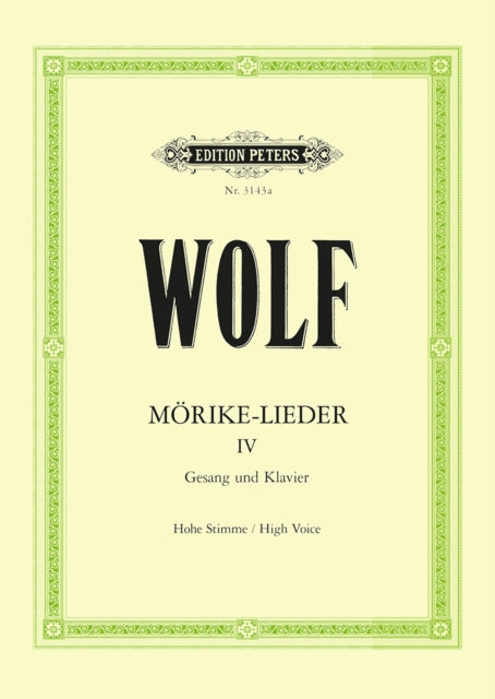 Book cover of: Morike-Lieder: 53 Songs Vol.4