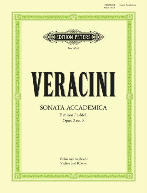 Book cover of: Sonata Accademica in E minor Op.2 No. 8
