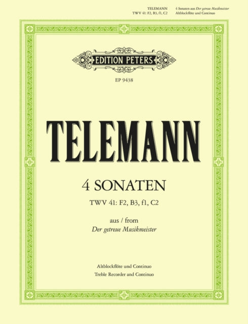 Book cover of: 4 Sonatas for Recorder & Keyboard
