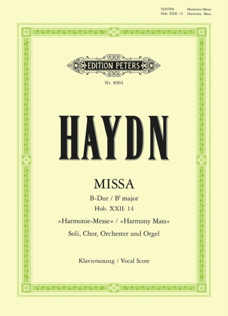 Book cover of: Mass in B flat 'Harmony Mass' Hob.XXII/14