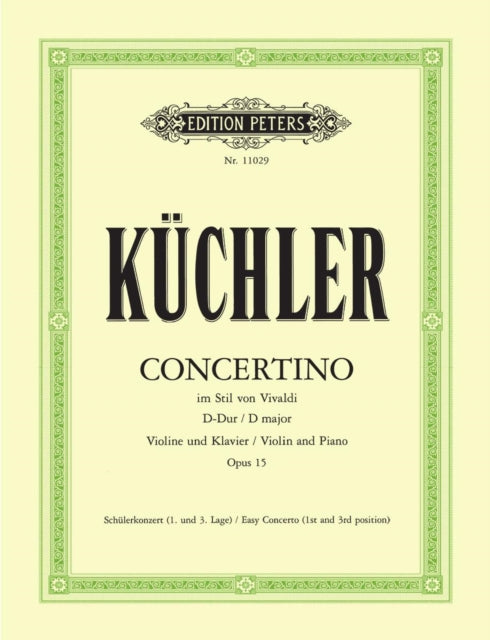 Book cover of: Concertino in the Style of Vivaldi Op. 15 for Violin and Piano