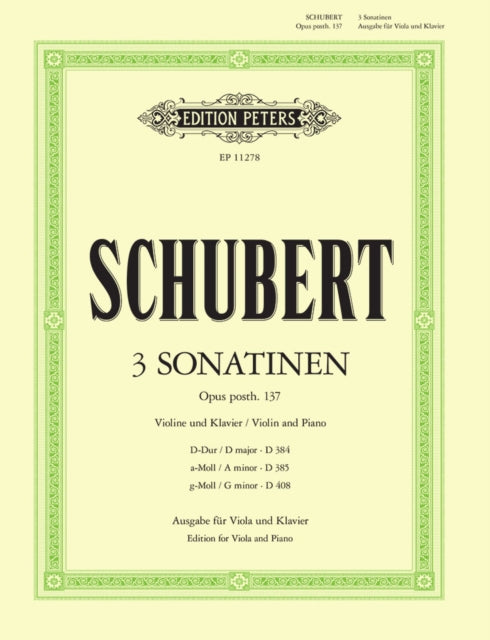 Book cover of: Three Sonatinas, Op.post 137