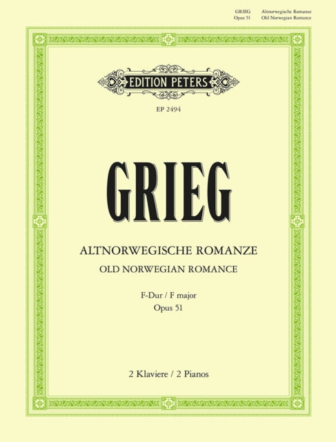 Book cover of: Old Norwegian Romance Op. 51 for two pianos