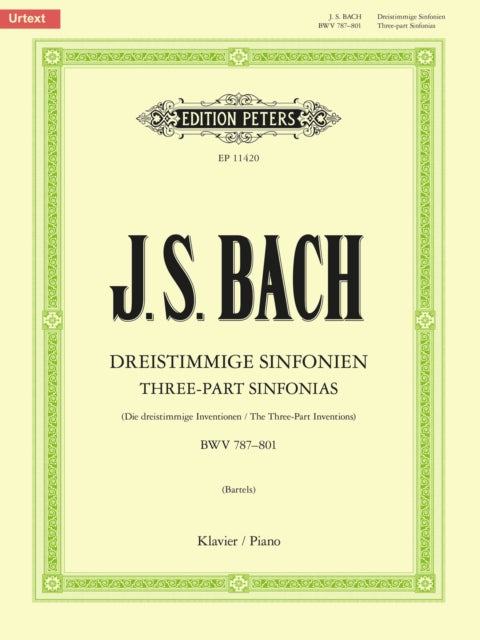 Book cover of: Three-part Sinfonias (Inventions) BWV 787-801 for Piano