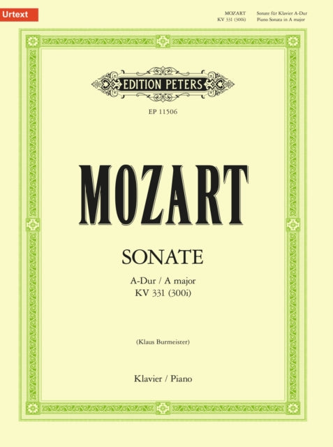 Book cover of: Piano Sonata A major K331 (300i)