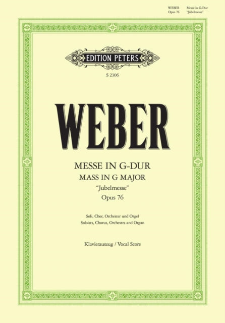 Book cover of: Mass in G (Jubelmesse) Op.76