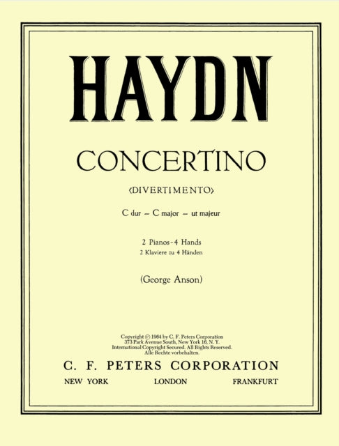 Book cover of: Concertino in C Hob.XIV/3