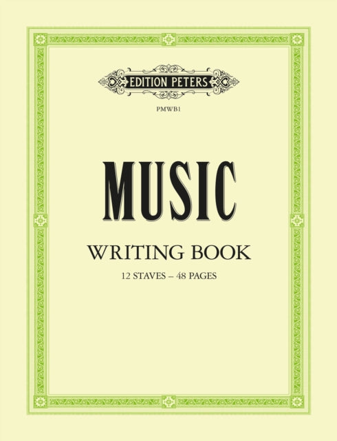 Book cover of: Music Writing Book: Portrait, 12-stave