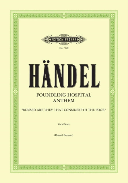 Book cover of: Foundling Hospital Anthem (Eng) (Urtext