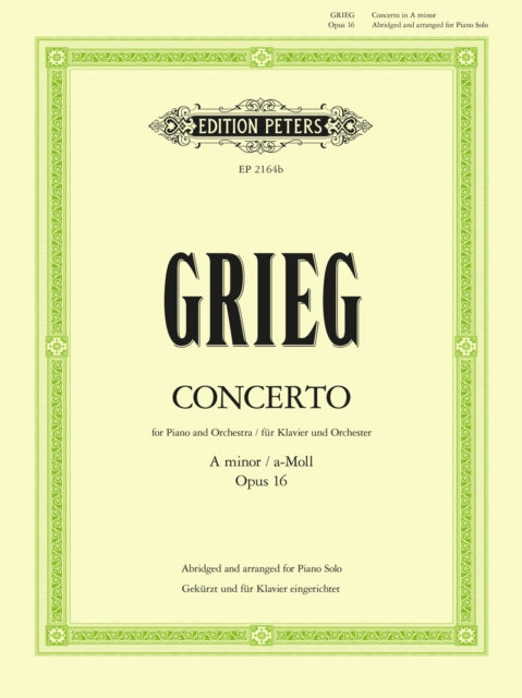 Book cover of: Concerto in A minor Op.16