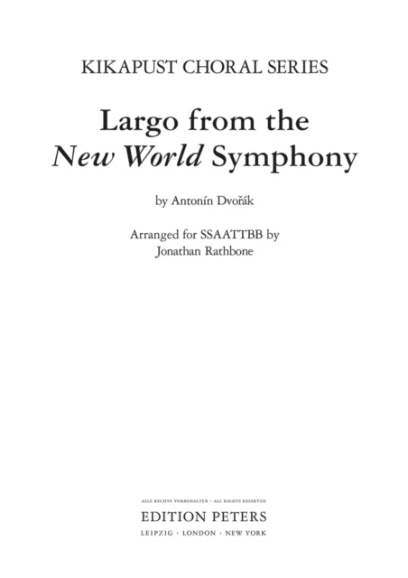 Book cover of: Largo from New World Symphony