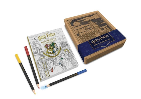 Harry Potter Mini Coloring Set, Contains 64pp coloring book and 12 premium colored pencils